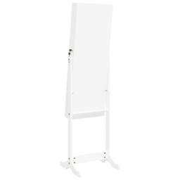 Berkfield Home Mirror Jewellery Cabinet with LED Lights Free Standing White - thumbnail 6