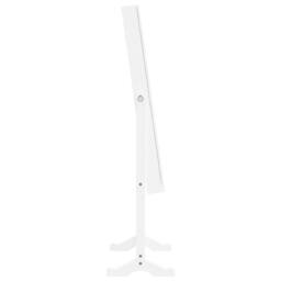 Berkfield Home Mirror Jewellery Cabinet with LED Lights Free Standing White - thumbnail 5