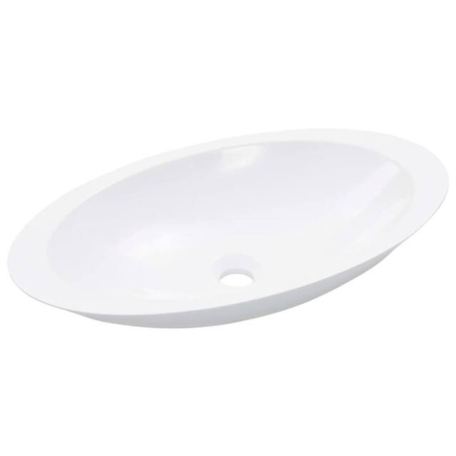 Berkfield Home Chic Wash Basin 59.3x35.1x10.7 cm Mineral Cast/Marble Cast White - image 1