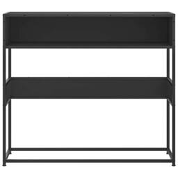 Berkfield Home Console Table Black 90x35x80 cm Engineered Wood - Size: 90 x 35 x 80 cm - thumbnail 4