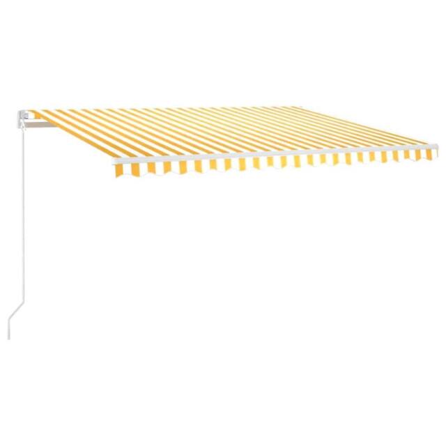 Berkfield Home Manual Retractable Awning with LED 400x300 cm Yellow & White - image 1
