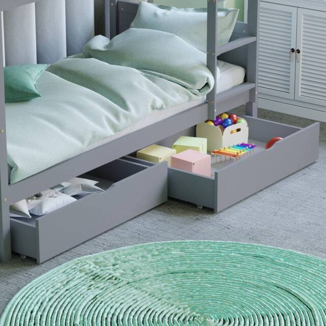 HD Designs Junior Vida Libra Wooden Underbed Drawers in Grey - image 1