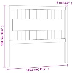 Berkfield Home Bed Headboard 105.5x4x100 cm Solid Wood Pine in Brown - thumbnail 6