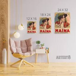 "Artery8 Galice 1930 Advert Maina Seer Voyante Canvas Wall Art Print - Size: W18"" x H24""" - thumbnail 4