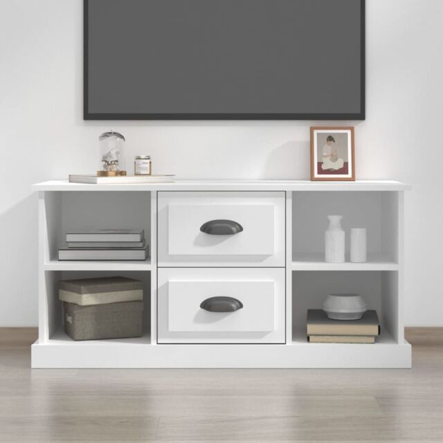 Berkfield Home TV Cabinet White 99.5x35.5x48 cm Engineered Wood - image 1
