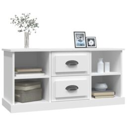 Berkfield Home TV Cabinet White 99.5x35.5x48 cm Engineered Wood - thumbnail 4