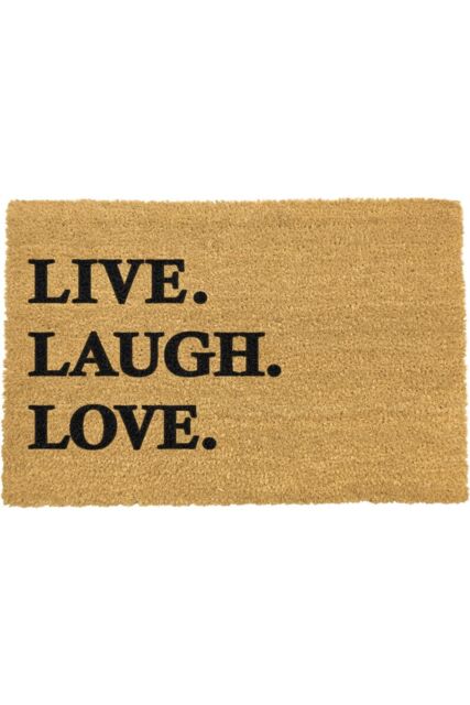 Artsy Mats Live Laugh Love Doormat - Regular 60x40cm in Black - Size: 40 cm x 60 cm - image 1