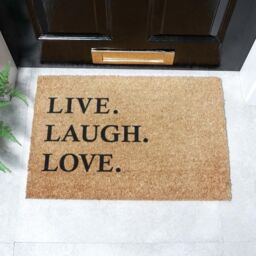 Artsy Mats Live Laugh Love Doormat - Regular 60x40cm in Black - Size: 40 cm x 60 cm - thumbnail 2