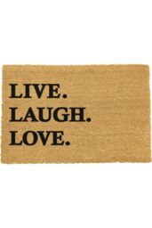 Artsy Mats Live Laugh Love Doormat - Regular 60x40cm in Black - Size: 40 cm x 60 cm - thumbnail 1