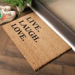 Artsy Mats Live Laugh Love Doormat - Regular 60x40cm in Black - Size: 40 cm x 60 cm - thumbnail 3