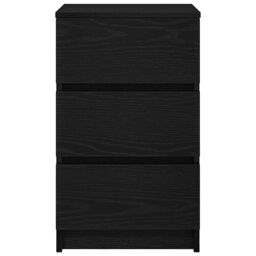 Berkfield Home Bedside Cabinets with 3 Drawers 2 pcs Black 39x35x65 cm - Size: 39 x 35 x 65 cm - thumbnail 7