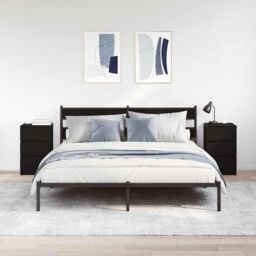 Berkfield Home Bedside Cabinets with 3 Drawers 2 pcs Black 39x35x65 cm - Size: 39 x 35 x 65 cm - thumbnail 3