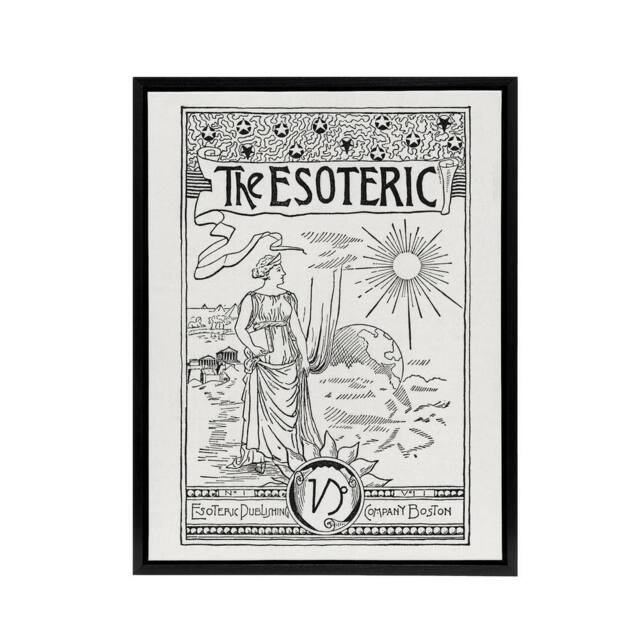 "Artery8 The Esoteric Journal Cover Hiram Butler Vintage Framed Canvas Wall Art in White - Size: W24"" x H32""" - image 1