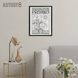 "Artery8 The Esoteric Journal Cover Hiram Butler Vintage Framed Canvas Wall Art in White - Size: W24"" x H32""" - thumbnail 3