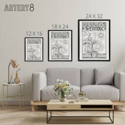 "Artery8 The Esoteric Journal Cover Hiram Butler Vintage Framed Canvas Wall Art in White - Size: W24"" x H32""" - thumbnail 4
