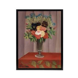 "Artery8 Bouquet of Flowers in a Vase Rousseau Vintage Framed Canvas Wall Art - Size: W12"" x H16""" - thumbnail 1