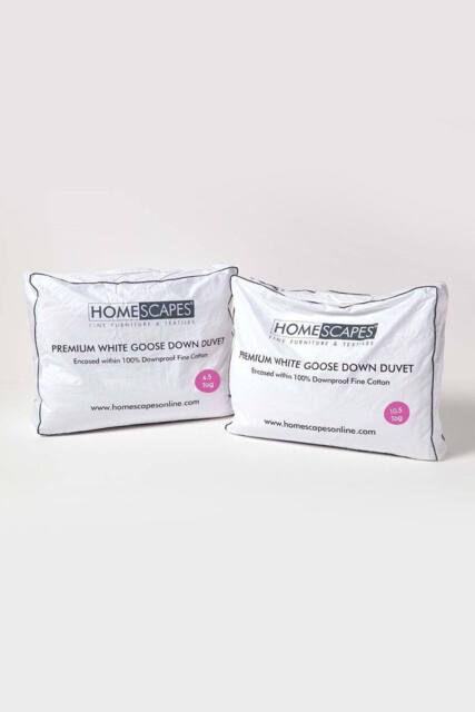 Homescapes Premium White Goose Down 15 Tog All Seasons Duvet - Size: Double - image 1