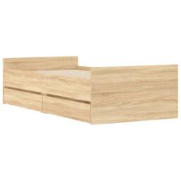 Berkfield Home Bed Frame with Drawers without Mattress Sonoma Oak 90x200 cm in Light Tan - thumbnail 4