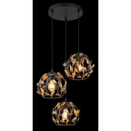 Netlighting Mika Cluster Pendant Ceiling Light Matt Black 3x E27 - thumbnail 4