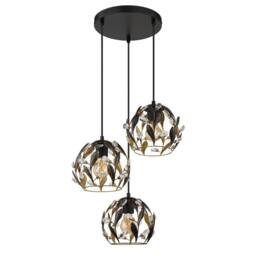 Netlighting Mika Cluster Pendant Ceiling Light Matt Black 3x E27 - thumbnail 2