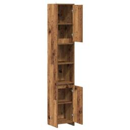 Berkfield Home Classic Bathroom Cabinet Old Wood 30x30x183.5 cm Engineered Wood in Brown - thumbnail 5