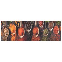 Berkfield Home Kitchen Rug Washable Spoon & Spices 60x180 cm Velvet - thumbnail 2