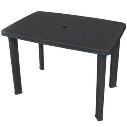 Berkfield Home Garden Table Anthracite 101x68x72 cm Plastic in Charcoal - Size: 101 x 68 x 72 cm - thumbnail 2