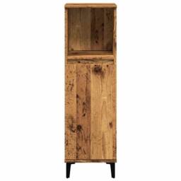 Berkfield Home Durable Bathroom Cabinet Old Wood 30x30x100 cm Engineered Wood in Brown - Size: 30 x 30 x 100 cm - thumbnail 4