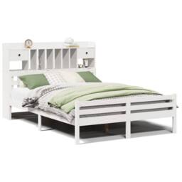 Berkfield Home Bookcase Bed without Mattress White 140x200cm Solid Wood Pine - Size: 140x200 cm - thumbnail 1
