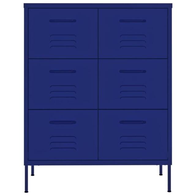 Berkfield Home Sturdy Drawer Cabinet Navy Blue 80x35x101.5 cm Steel - image 1