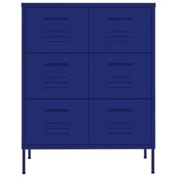 Berkfield Home Sturdy Drawer Cabinet Navy Blue 80x35x101.5 cm Steel