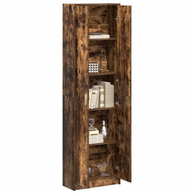 Berkfield Home Wardrobe Smoked Oak 55x25x189 cm Engineered Wood in Brown - Size: 55 x 25 x 189 cm - image 1