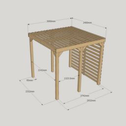 Rutland County Garden Furniture Ltd Shade Pergola - Wood - L240 x W300 x H270 cm - Rustic Brown in Light Green - thumbnail 7