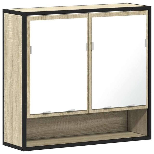 Berkfield Home Bathroom Mirror Cabinet Sonoma Oak 65x20x60 cm Engineered Wood in Light Tan - Size: 65 x 20 x 60 cm - image 1