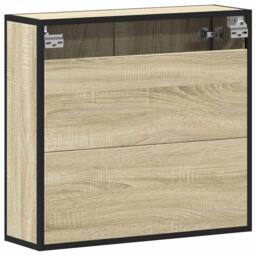 Berkfield Home Bathroom Mirror Cabinet Sonoma Oak 65x20x60 cm Engineered Wood in Light Tan - Size: 65 x 20 x 60 cm - thumbnail 7