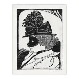 Artery8 Samuel J De Mesquita Framed Wall Art Print Pierrette Woman With Mask in White - Size: A4 - thumbnail 3