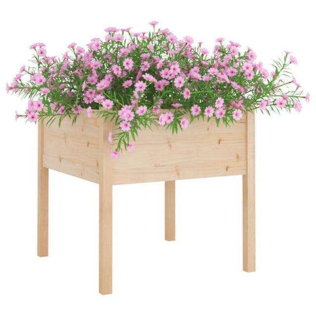 Berkfield Home Durable Garden Planter 70x70x70 cm Solid Pinewood in Light Tan - Size: 70 x 70 x 70 cm - image 1