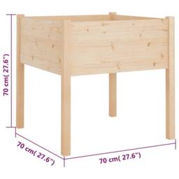 Berkfield Home Durable Garden Planter 70x70x70 cm Solid Pinewood in Light Tan - Size: 70 x 70 x 70 cm - thumbnail 7