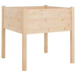 Berkfield Home Durable Garden Planter 70x70x70 cm Solid Pinewood in Light Tan - Size: 70 x 70 x 70 cm - thumbnail 3