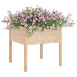 Berkfield Home Durable Garden Planter 70x70x70 cm Solid Pinewood in Light Tan - Size: 70 x 70 x 70 cm - thumbnail 1