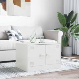 Berkfield Home Sturdy Coffee Table White 67x50x44 cm Steel - Size: 67 x 50 x 44 cm