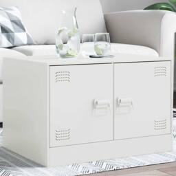 Berkfield Home Sturdy Coffee Table White 67x50x44 cm Steel - Size: 67 x 50 x 44 cm - thumbnail 2