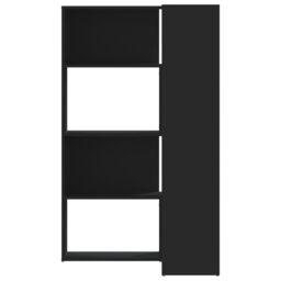 Berkfield Home Corner Bookcase 4-Tier Black 85x85x140 cm Engineered Wood - Size: 85 x 85 x 140 cm - thumbnail 4