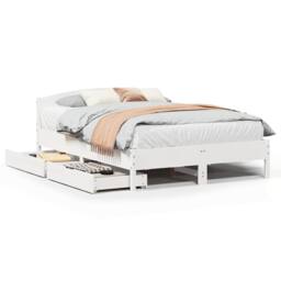 Berkfield Home Bed Frame without Mattress White 140x200 cm Solid Wood Pine - thumbnail 2