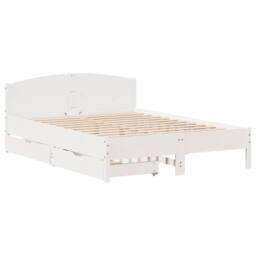 Berkfield Home Bed Frame without Mattress White 140x200 cm Solid Wood Pine - thumbnail 3
