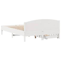 Berkfield Home Bed Frame without Mattress White 140x200 cm Solid Wood Pine - thumbnail 8