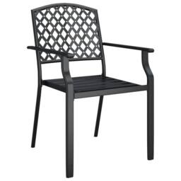 Berkfield Home 3 Piece Garden Dining Set Anthracite Steel in Black - thumbnail 5