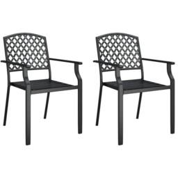 Berkfield Home 3 Piece Garden Dining Set Anthracite Steel in Black - thumbnail 4