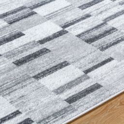 Livabliss Monte Carlo-Modern Black White Grey Graphic Living Dining Bedroom Rug - Size: 120 cm x 170 cm - thumbnail 3