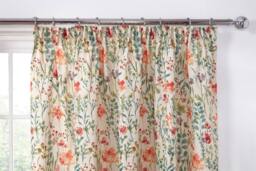 Sundour Amaryllis Pencil Pleat Curtains in Cream - Size: 117 cm width x 137 cm drop - thumbnail 2